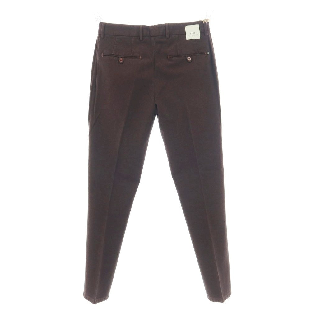 【新品】ノーラブ NO LAB MILANO ストレッチ コットン カジュアルスラックスパンツ ダークブラウン系【 32 】【 状態ランクN 】【 メンズ 】