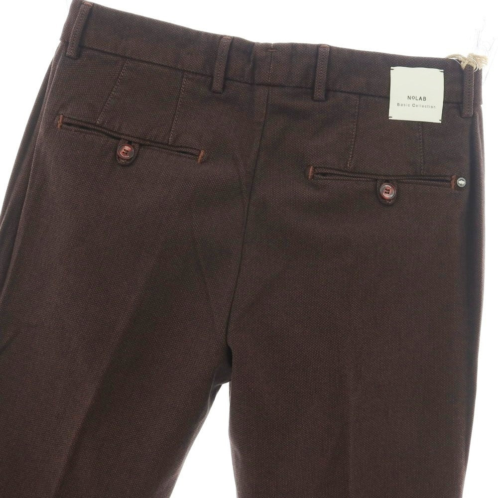 【新品】ノーラブ NO LAB MILANO ストレッチ コットン カジュアルスラックスパンツ ダークブラウン系【 32 】【 状態ランクN 】【 メンズ 】