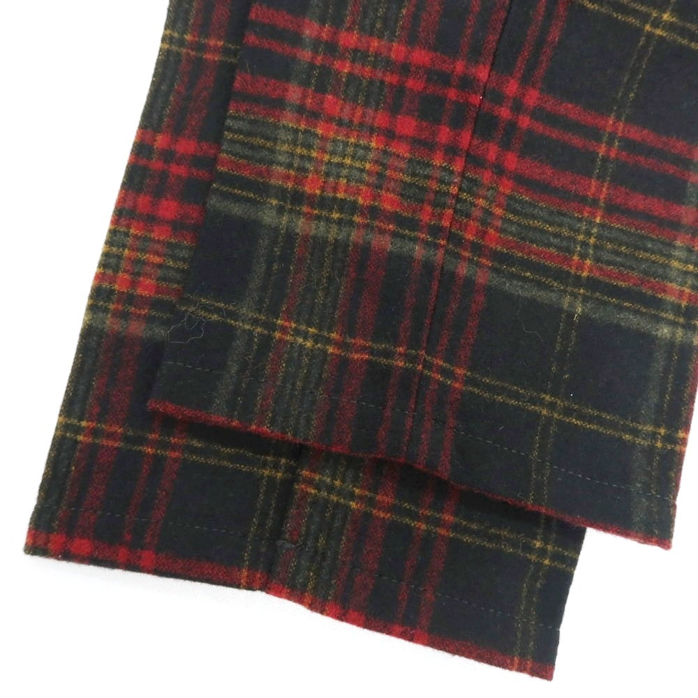 【新品】ノーラブ NO LAB MANAGER CL ウールポリエステル チェック カジュアルスラックスパンツ ブラックxレッド【 34 】【 状態ランクN 】【 メンズ 】