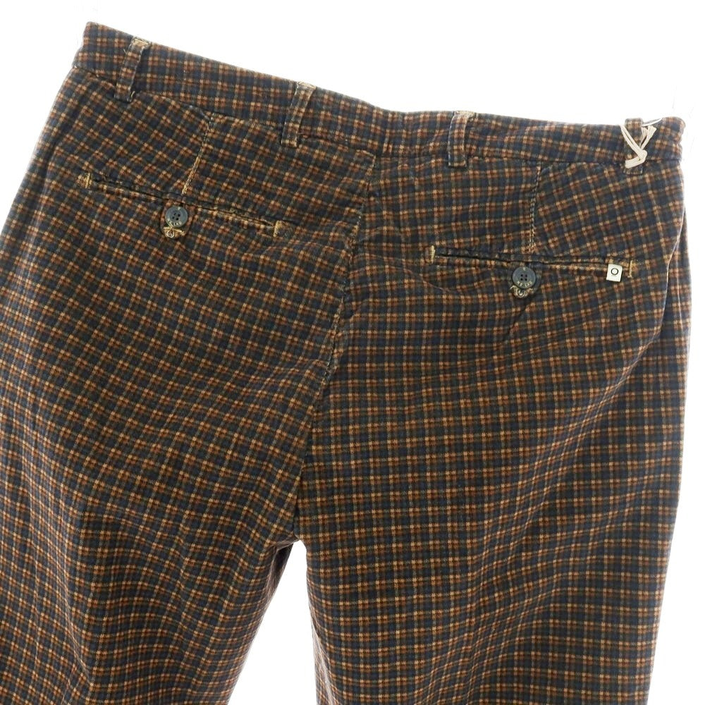 【新品】ノーラブ NO LAB STRIKER ストレッチ コットン チェック カジュアルスラックスパンツ ブラウンxネイビー【 34 】【 状態ランクN 】【 メンズ 】