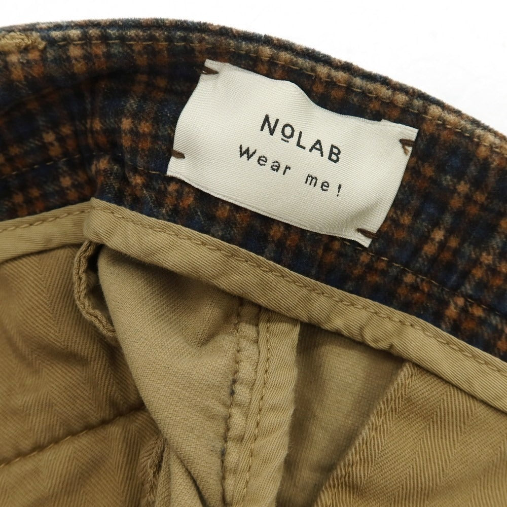 【新品】ノーラブ NO LAB STRIKER ストレッチ コットン チェック カジュアルスラックスパンツ ブラウンxネイビー【 34 】【 状態ランクN 】【 メンズ 】