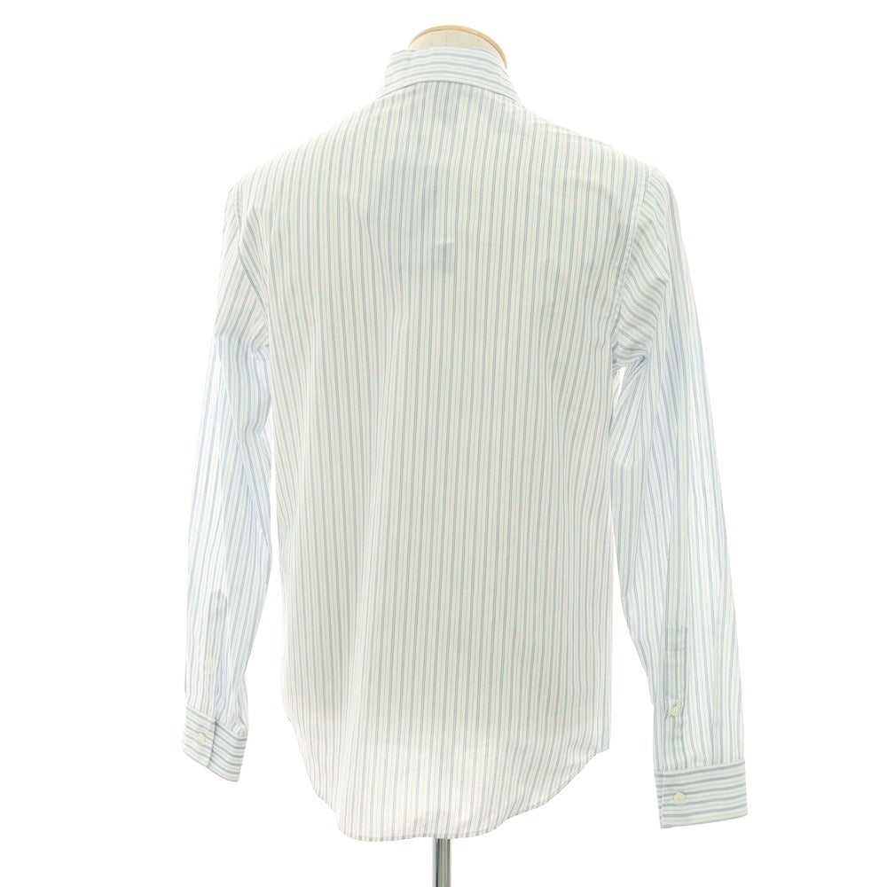 【新品】ヌメロ ヴェントゥーノ N°21 コットン ストライプ カジュアルシャツ ホワイトxブルー【 XS 】【 状態ランクN 】【 メンズ 】