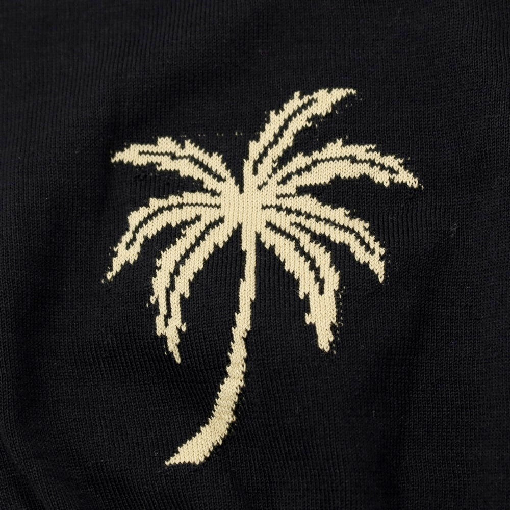 【新品】ヌメロ ヴェントゥーノ N°21 ハイゲージ コットン ヤシの木柄 クルーネック プルオーバーニット ブラック【 46 】【 状態ランクN 】【 メンズ 】