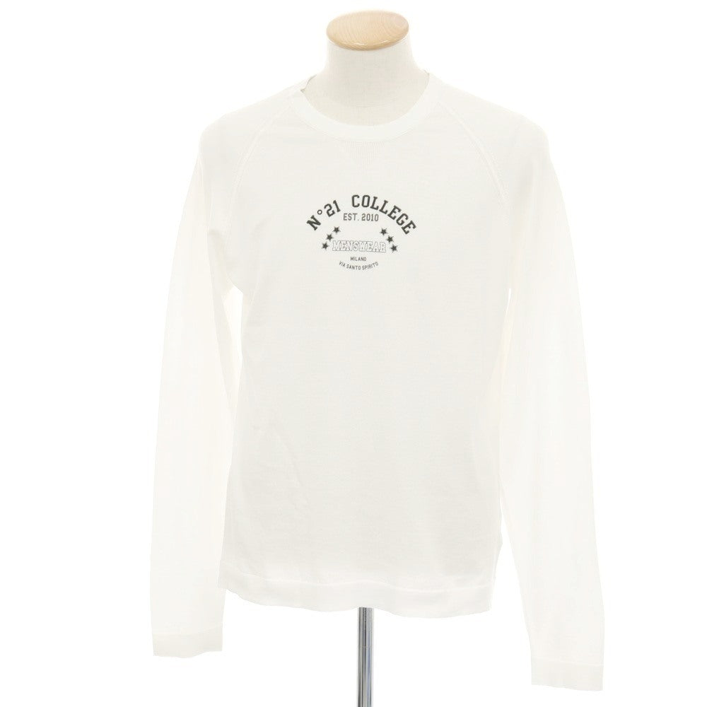【新品】ヌメロ ヴェントゥーノ N°21 ハイゲージ コットン クルーネック プルオーバーニット ホワイト【 46 】【 状態ランクN 】【 メンズ 】