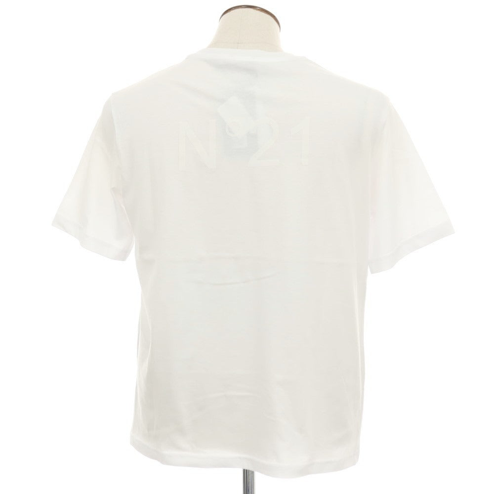 【新品】ヌメロ ヴェントゥーノ N°21 コットン プリント クルーネック 半袖Tシャツ ホワイト【 L 】【 状態ランクN 】【 メンズ 】