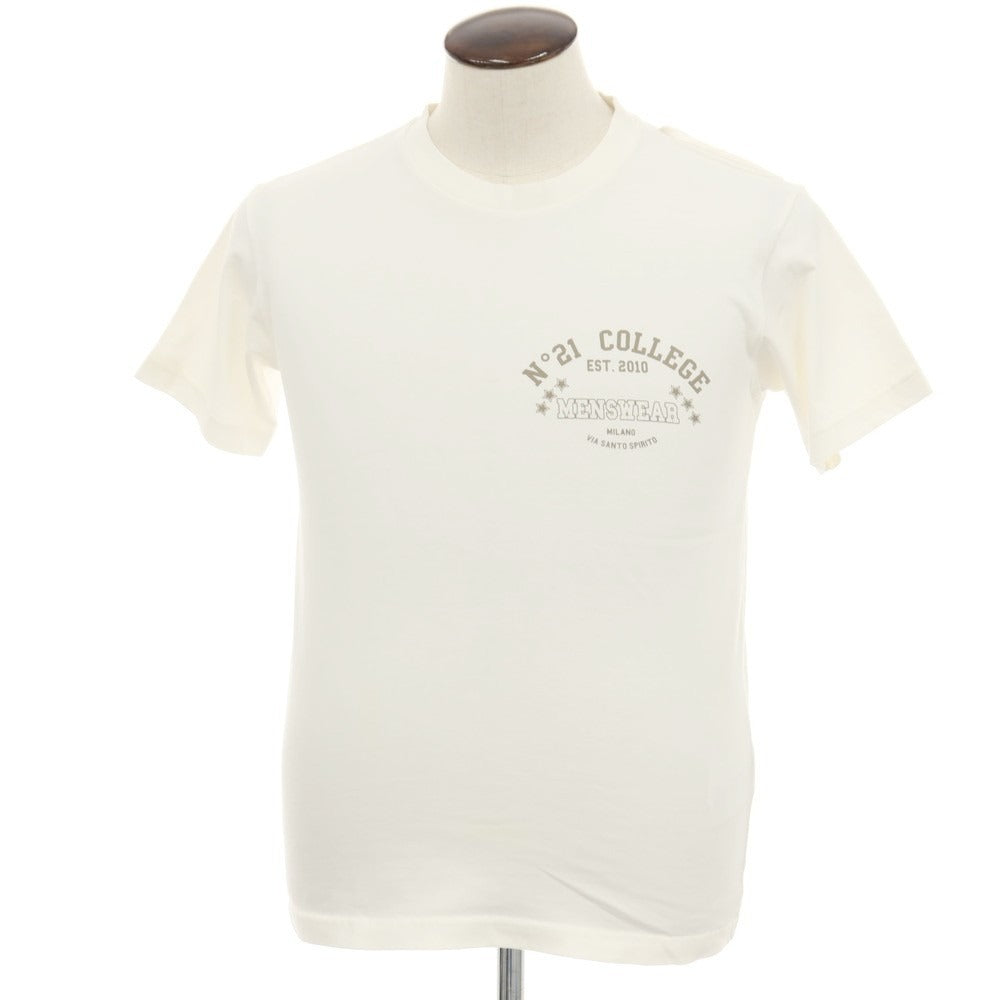 【新品】ヌメロ ヴェントゥーノ N°21 コットンポリウレタン クルーネック 半袖Tシャツ アイボリー【 XL 】【 状態ランクN 】【 メンズ 】