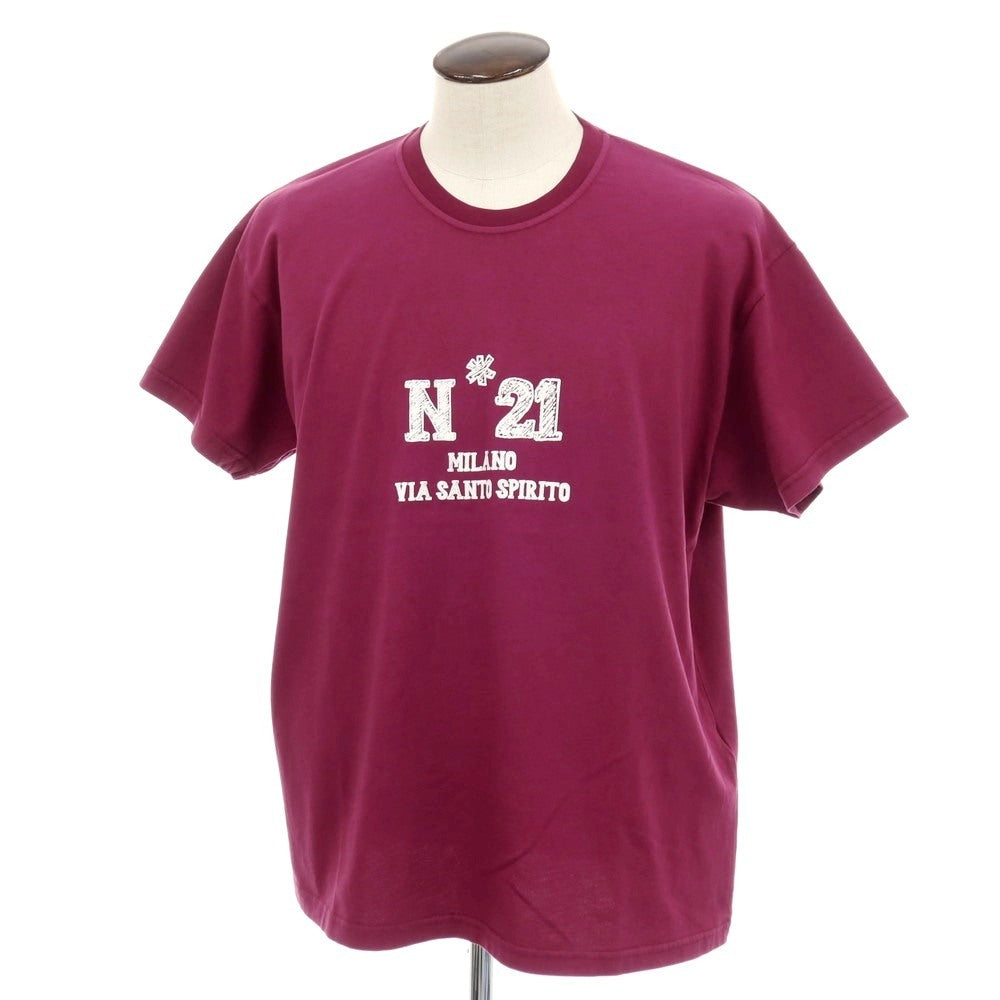 【新品】ヌメロ ヴェントゥーノ N°21 コットン クルーネック 半袖Tシャツ ピンクパープル【 XL 】【 状態ランクN 】【 メンズ 】