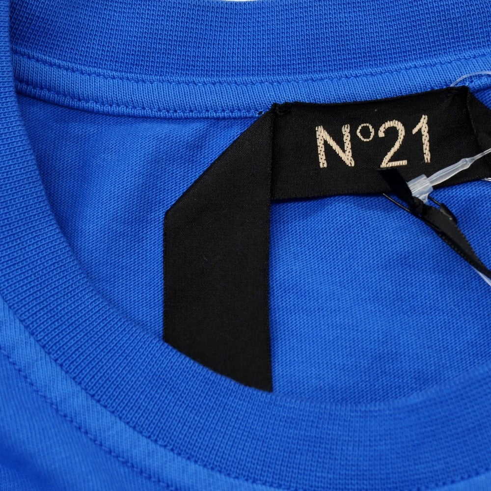 【新品】ヌメロ ヴェントゥーノ N°21 コットン クルーネック 半袖Tシャツ ブルー【 M 】【 状態ランクN 】【 メンズ 】