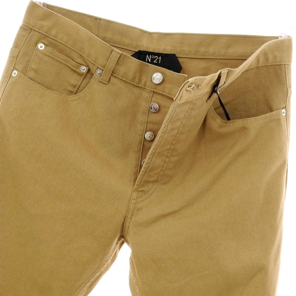 【新品】ヌメロ ヴェントゥーノ N°21 ストレッチ コットン セミフレア 5ポケットパンツ キャメルベージュ【 34 】【 状態ランクN 】【 メンズ 】