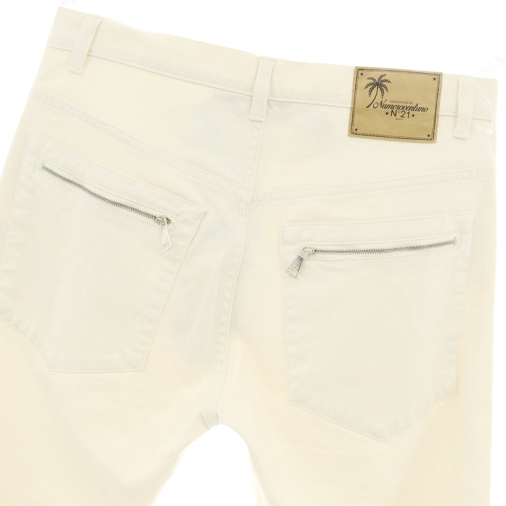 【新品】ヌメロ ヴェントゥーノ N°21 ストレッチ コットン セミフレア 5ポケットパンツ アイボリー【 32 】【 状態ランクN 】【 メンズ 】