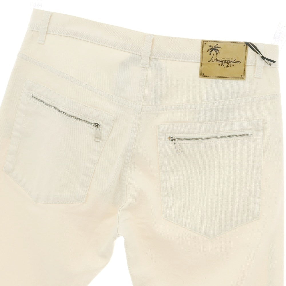【新品】ヌメロ ヴェントゥーノ N°21 ストレッチ コットン セミフレア 5ポケットパンツ アイボリー【 33 】【 状態ランクN 】【 メンズ 】
