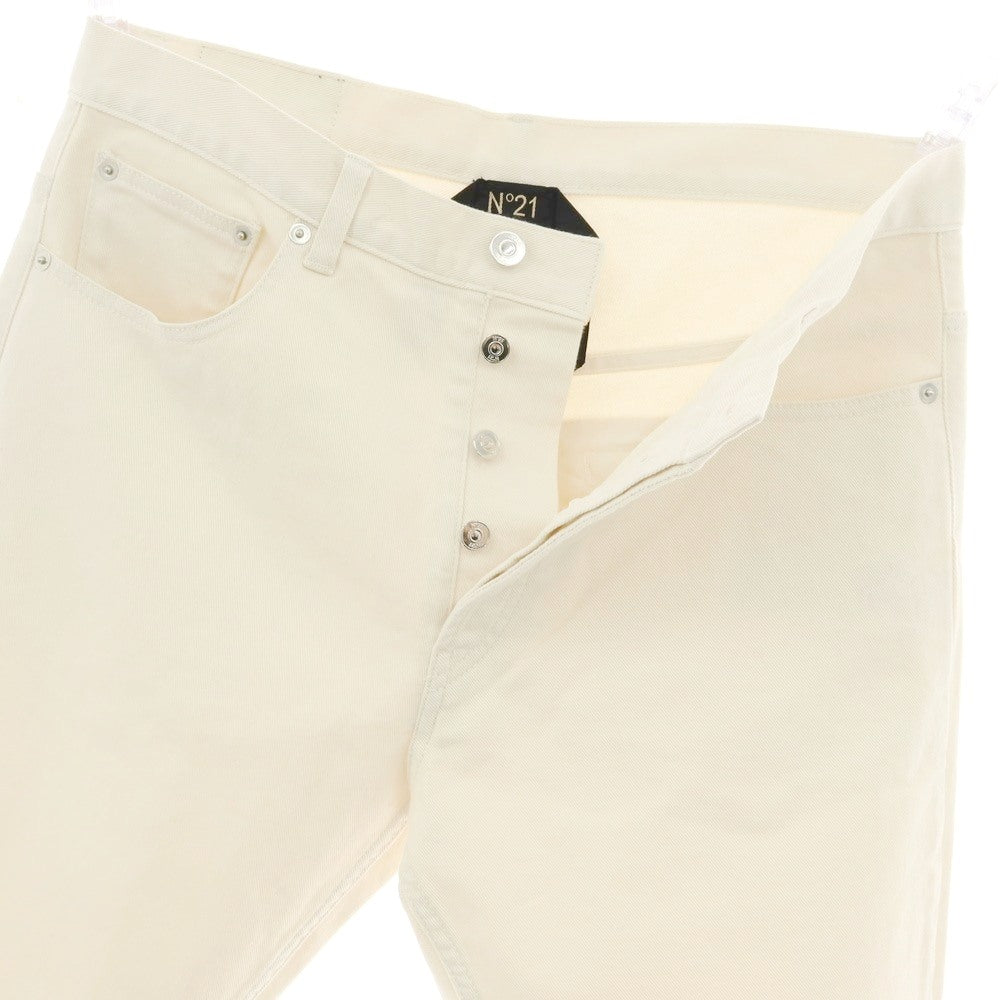 【新品アウトレット】ヌメロ ヴェントゥーノ N°21 ストレッチ コットン セミフレア 5ポケットパンツ アイボリー【 34 】【 状態ランクN- 】【 メンズ 】