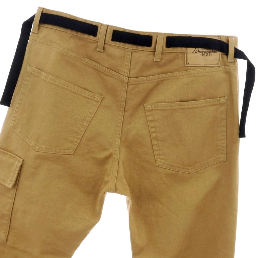【新品】ヌメロ ヴェントゥーノ N°21 ストレッチ コットン カーゴパンツ キャメルベージュ【 48 】【 状態ランクN 】【 メンズ 】