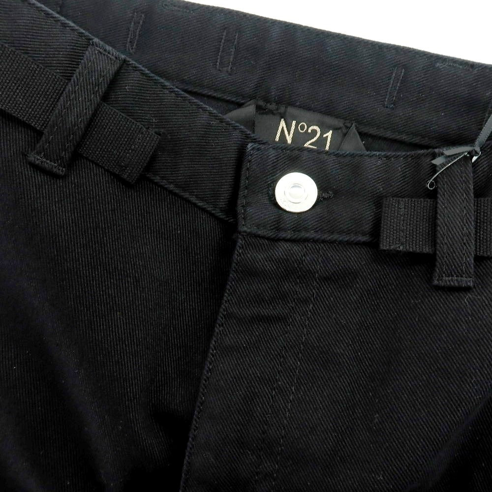 【新品】ヌメロ ヴェントゥーノ N°21 ストレッチ コットン カーゴパンツ ブラック【 48 】【 状態ランクN 】【 メンズ 】