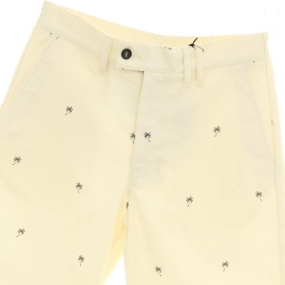 【新品】ヌメロ ヴェントゥーノ N°21 ストレッチ コットン ヤシの木 プリント バミューダショーツ イージーショートパンツ クリーム【 46 】【 状態ランクN 】【 メンズ 】