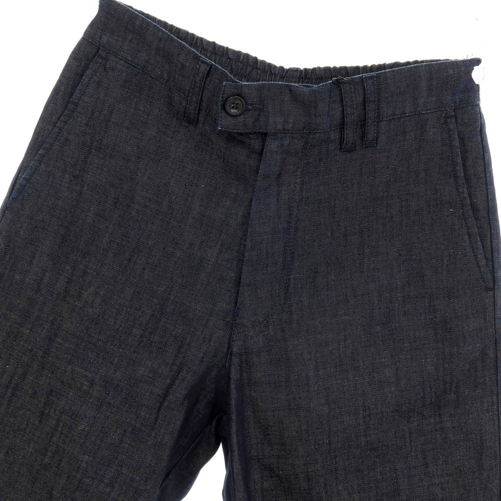 【新品】ヌメロ ヴェントゥーノ N°21 コットンリネン デニム バミューダショーツ イージーショートパンツ ネイビー【サイズ44】【 状態ランクN 】【 メンズ 】