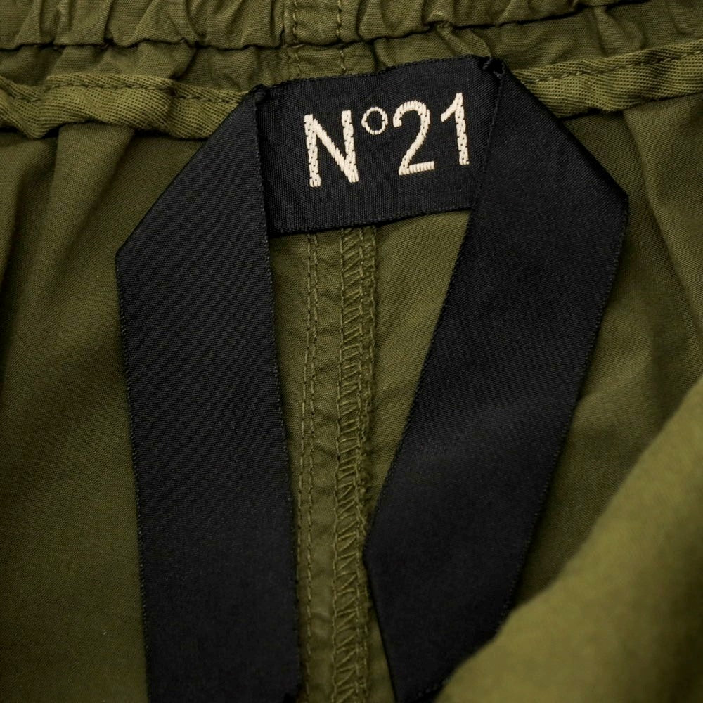 【新品】ヌメロ ヴェントゥーノ N°21 コットン バミューダショーツ イージーショートパンツ オリーブ【サイズ46】【 状態ランクN 】【 メンズ 】