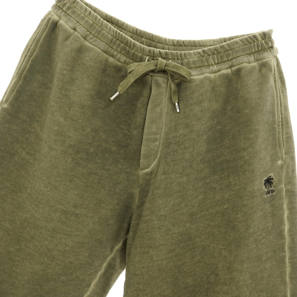 【新品】ヌメロ ヴェントゥーノ N°21 ガーメントダイ コットン スウェット ショートパンツ オリーブ【サイズXL】【 状態ランクN 】【 メンズ 】