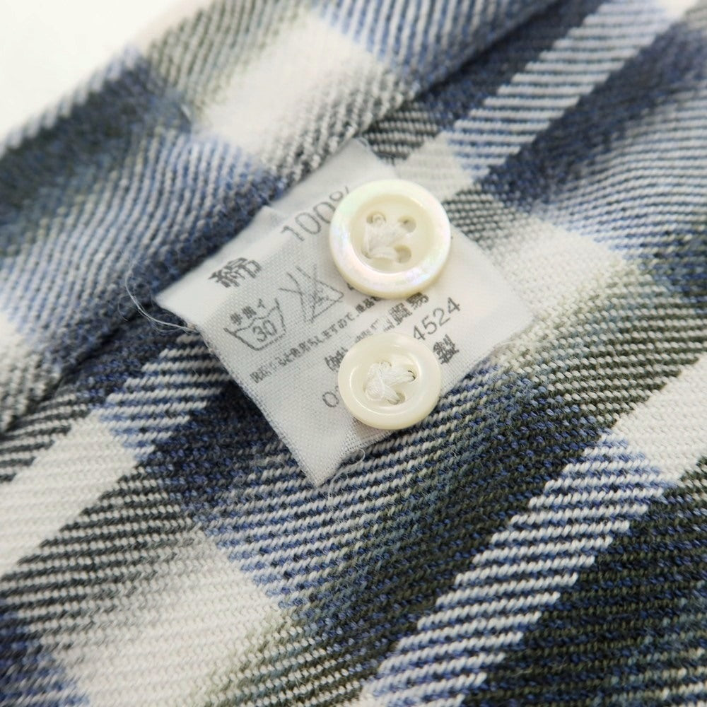 【中古】ジャンネット giannetto コットン チェック カッタウェイ カジュアルシャツ グレーxホワイト【サイズ36】【 状態ランクB 】【 メンズ 】