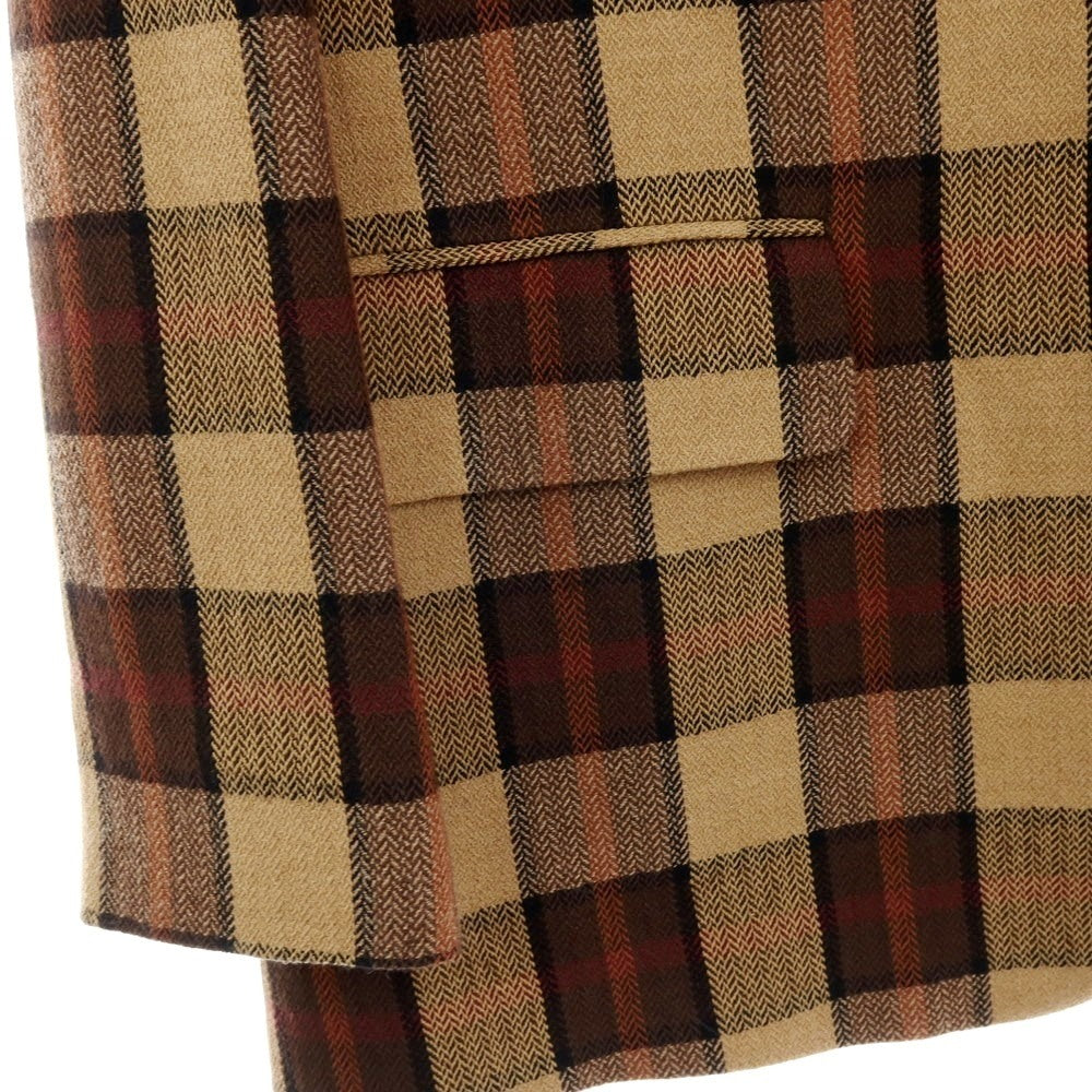 【中古】ドリスヴァンノッテン DRIES VAN NOTEN コットンウール チェック 2B テーラードジャケット ベージュxブラウン【 M 】【 状態ランクB 】【 メンズ 】
