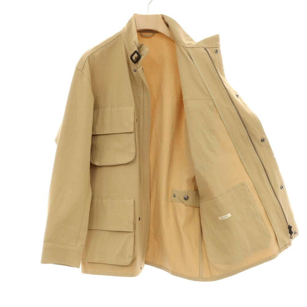 【中古】ユーゲン HEUGN コットン スタンドカラー フィールドジャケット ベージュ【サイズ3】【 状態ランクB 】【 メンズ 】