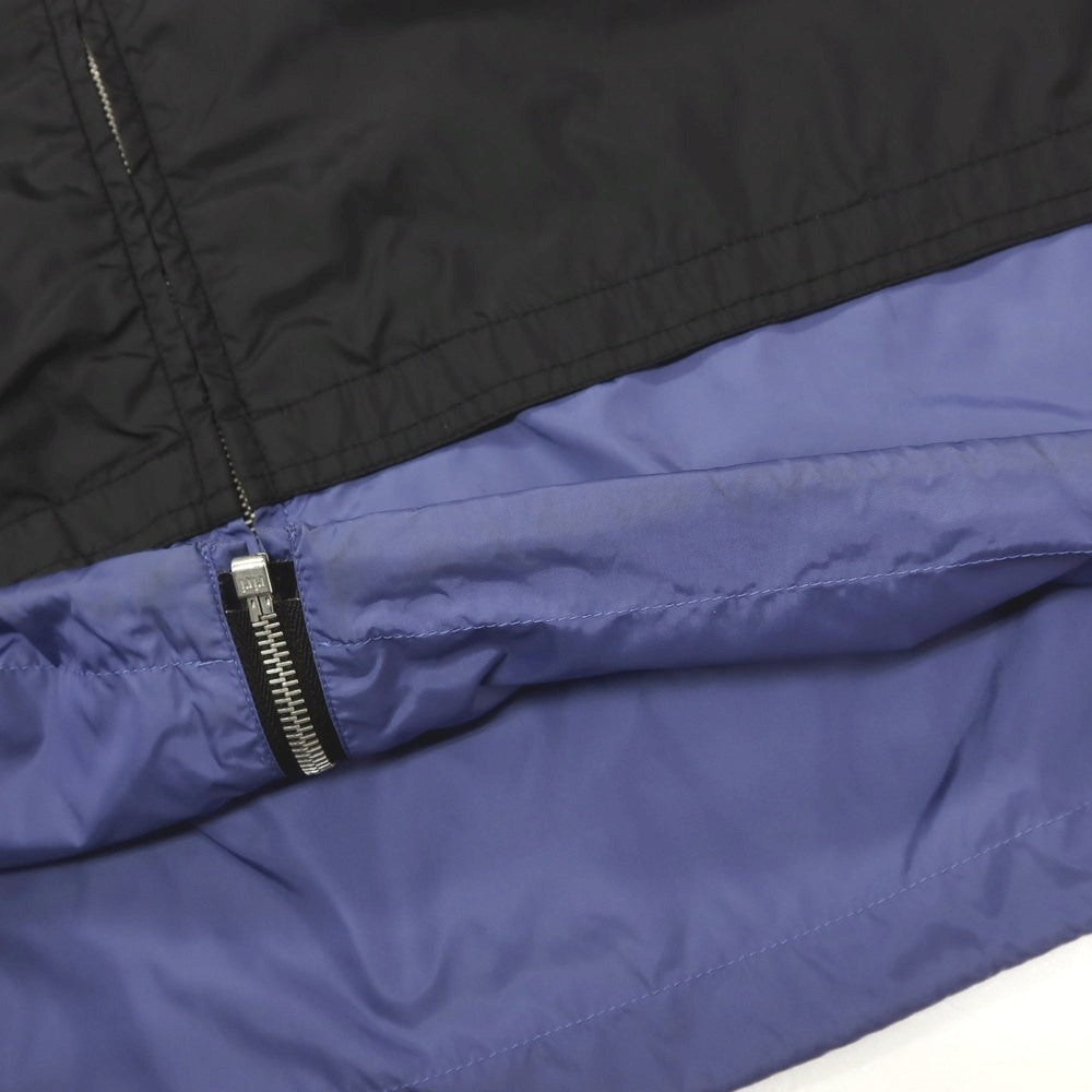 【中古】マルニ MARNI ナイロン フーデッド ジップアップブルゾン ブラックxスモークブルー【サイズ46】【 状態ランクC 】【 メンズ 】