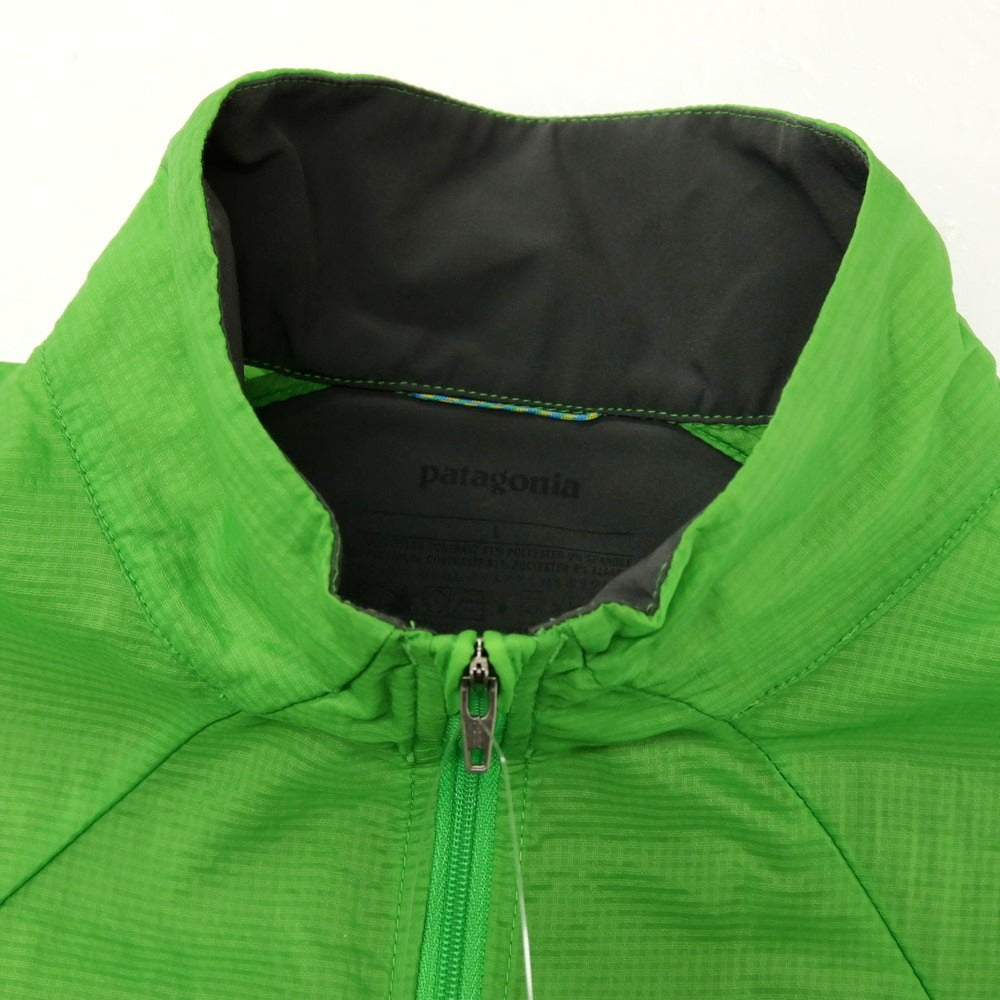 【中古】パタゴニア patagonia ナイロン×ストレッチポリエステル 切り替え スタンドカラー ジップアップ ベスト ライトグリーン【サイズL】【 状態ランクB 】【 メンズ 】