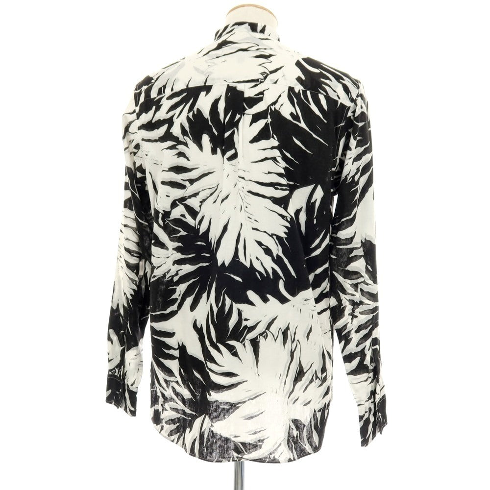 【中古】フリーマンズスポーティングクラブ FREEMANS SPORTING CLUB リネン バンドカラー カジュアルシャツ ブラックxホワイト【サイズS】【 状態ランクB 】【 メンズ 】