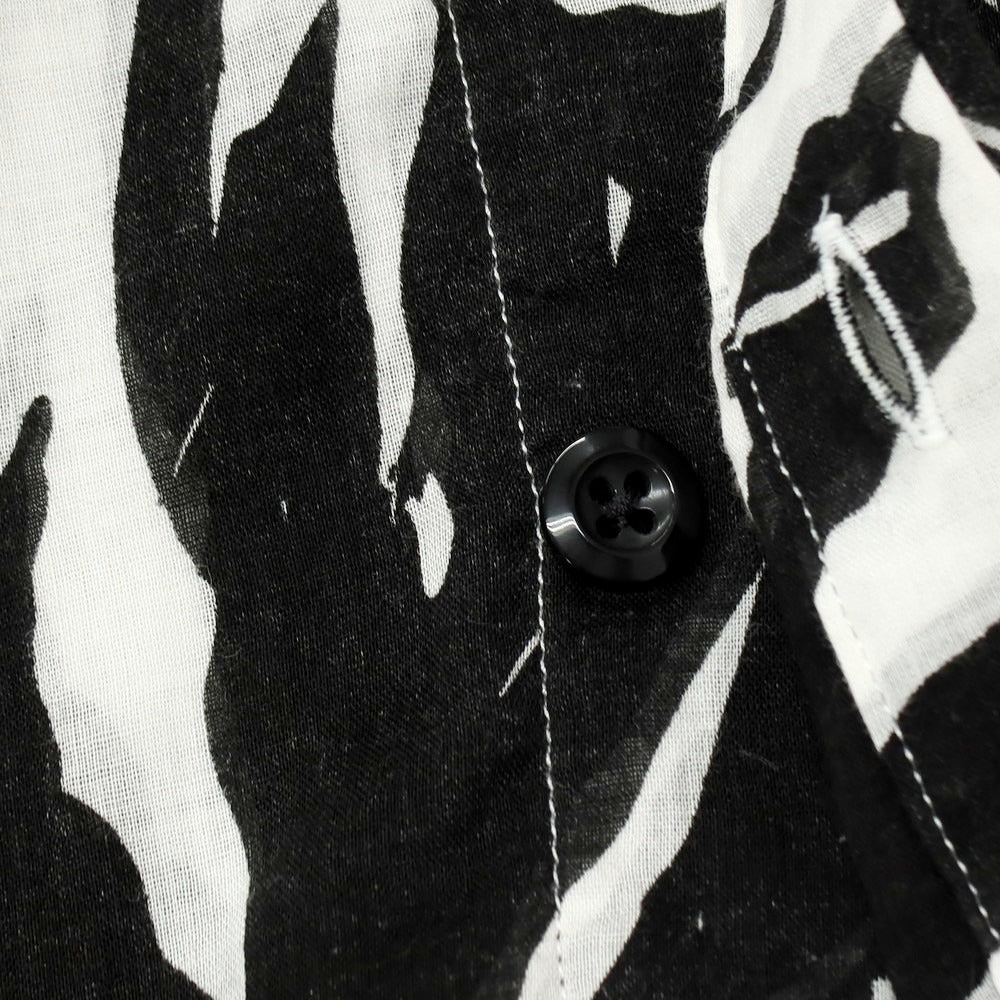 【中古】フリーマンズスポーティングクラブ FREEMANS SPORTING CLUB リネン バンドカラー カジュアルシャツ ブラックxホワイト【サイズS】【 状態ランクB 】【 メンズ 】