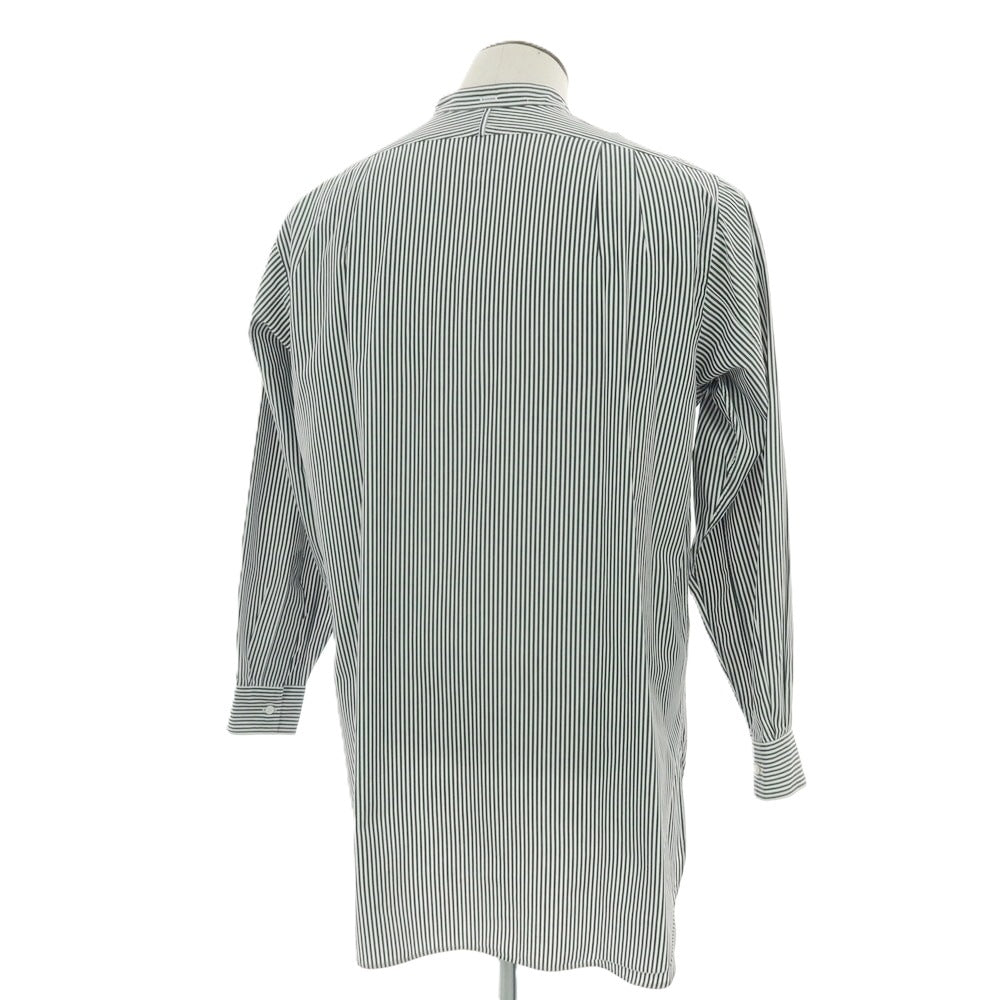 【中古】ユーゲン HEUGN コットン ストライプ カジュアルシャツ ブラックxホワイト【サイズ3】【 状態ランクB 】【 メンズ 】