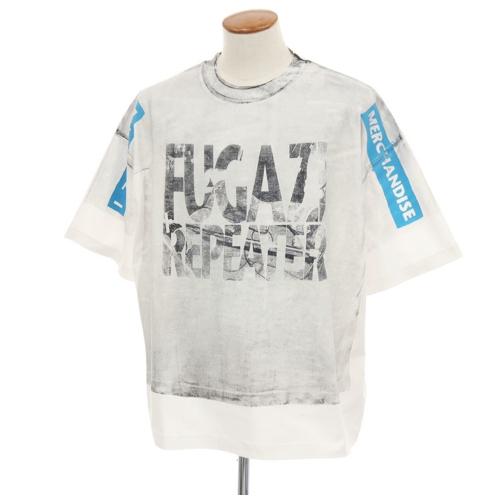 【中古】ザ サルベージズ THE SALVAGES コットン クルーネック 半袖Tシャツ ホワイトxブルー【サイズOS】【 状態ランクB 】【 メンズ 】