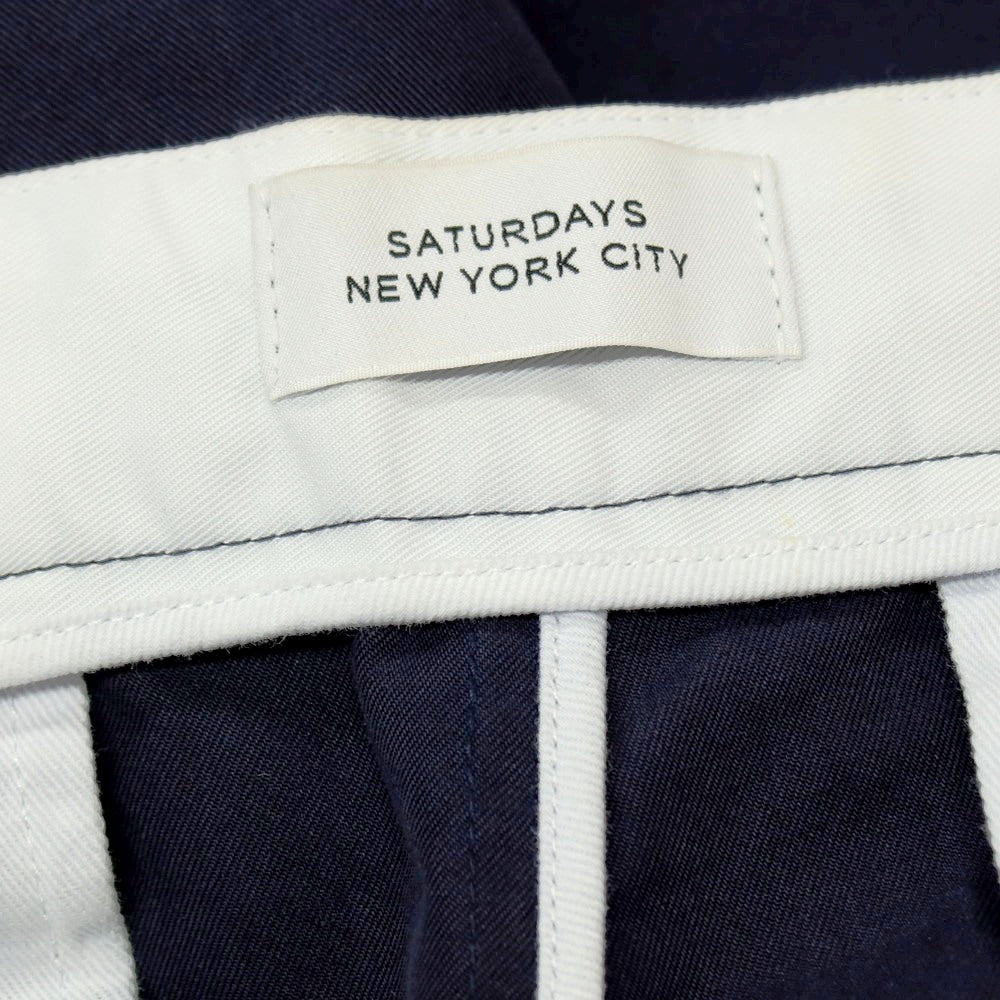 【中古】サタデーズ ニューヨークシティ Saturdays NYC コットン系 ワークパンツ ネイビー【サイズ表記なし(L位)】【 状態ランクB 】【 メンズ 】