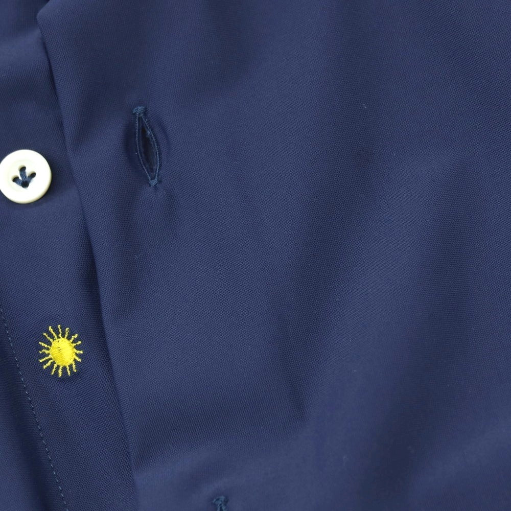 【中古】ジャンネット giannetto ナイロン ジャージー カッタウェイ カジュアルシャツ ネイビー【サイズ38】【 状態ランクB 】【 メンズ 】