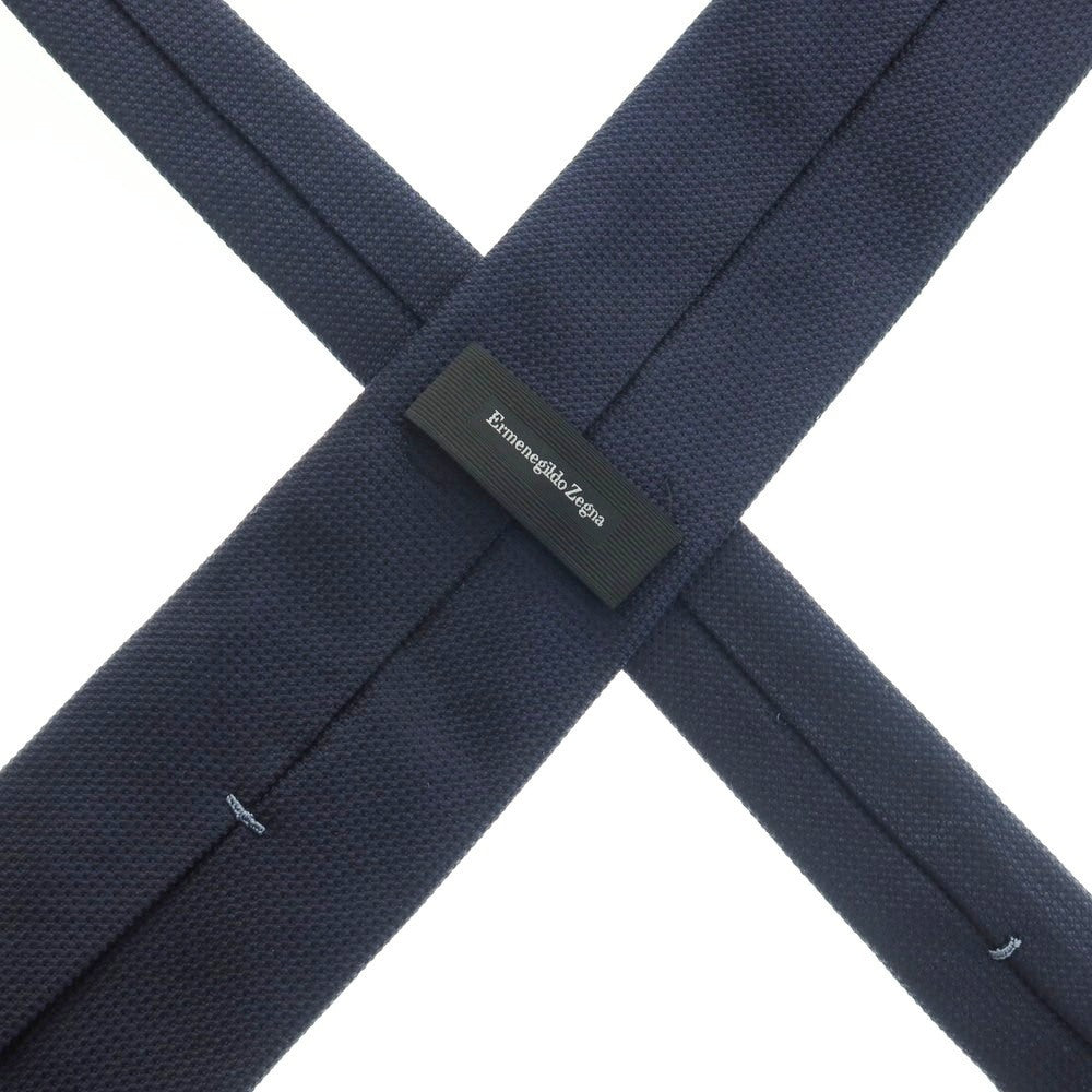 【中古】エルメネジルドゼニア Ermenegildo Zegna シルク 無地ネクタイ ネイビー【 状態ランクB 】【 メンズ 】