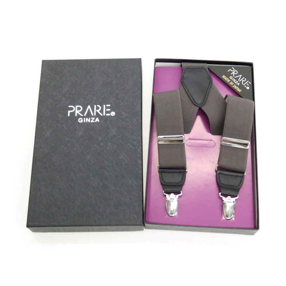 【中古】プレリー PRAIRIE GINZA ポリエステル混紡 サスペンダー ダークグレーxブラック【 状態ランクA 】【 メンズ 】