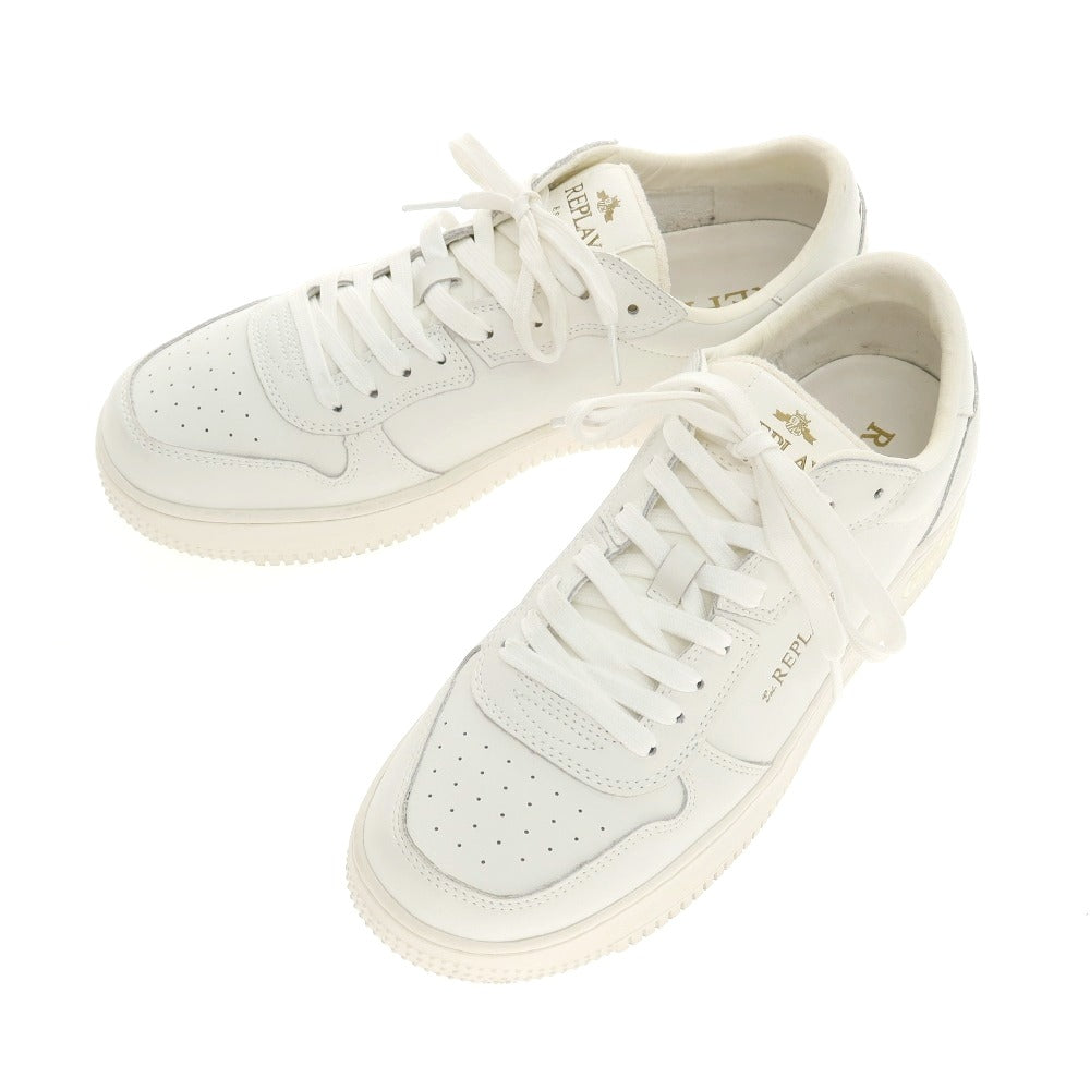 【中古】リプレイ REPLAY レザー スニーカー ホワイト【サイズ42】【 状態ランクB 】【 メンズ 】