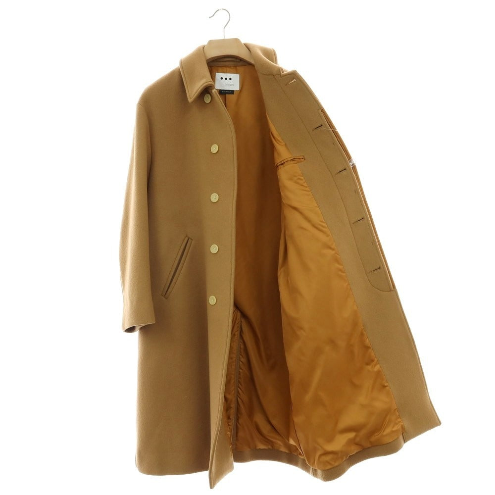 【中古】スリードッツ three dots ウール ステンカラーコート ベージュ【サイズS】【 状態ランクB 】【 メンズ 】