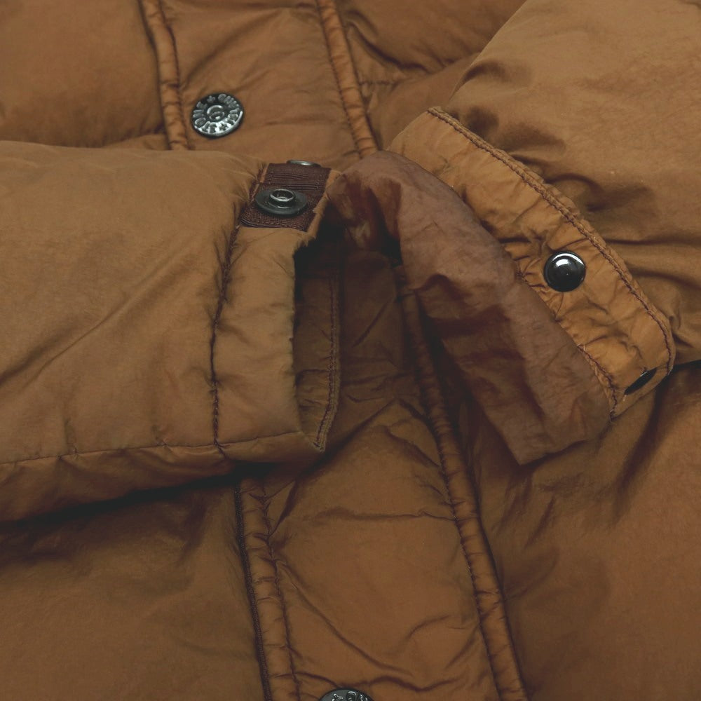 【中古】ストーンアイランド STONE ISLAND ナイロン フーデッド ダウンジャケット キャメルブラウン【サイズS】【 状態ランクB 】【 メンズ 】