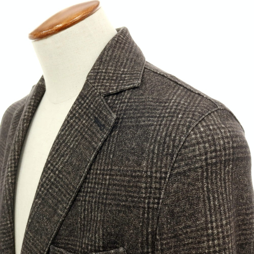 【中古】チルコロ1901 CIRCOLO 1901 コットン ジャージー グレンチェック 2B カジュアルジャケット グレイッシュブラウン【 48 】【 状態ランクC 】【 メンズ 】