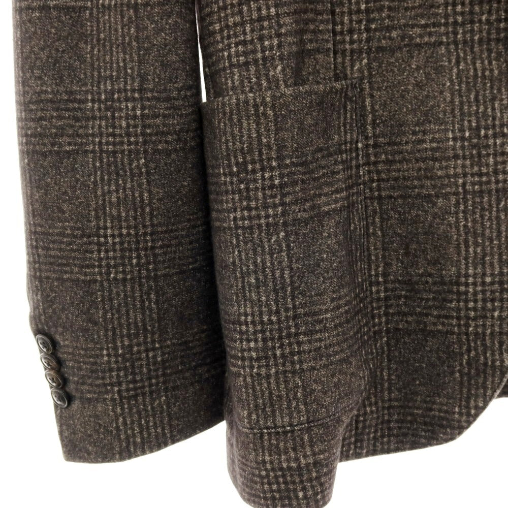 【中古】チルコロ1901 CIRCOLO 1901 コットン ジャージー グレンチェック 2B カジュアルジャケット グレイッシュブラウン【 48 】【 状態ランクC 】【 メンズ 】