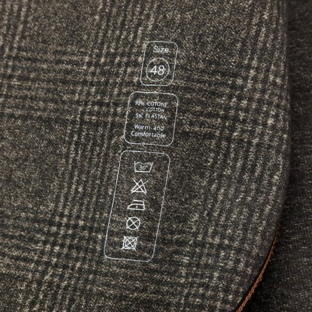 【中古】チルコロ1901 CIRCOLO 1901 コットン ジャージー グレンチェック 2B カジュアルジャケット グレイッシュブラウン【 48 】【 状態ランクC 】【 メンズ 】