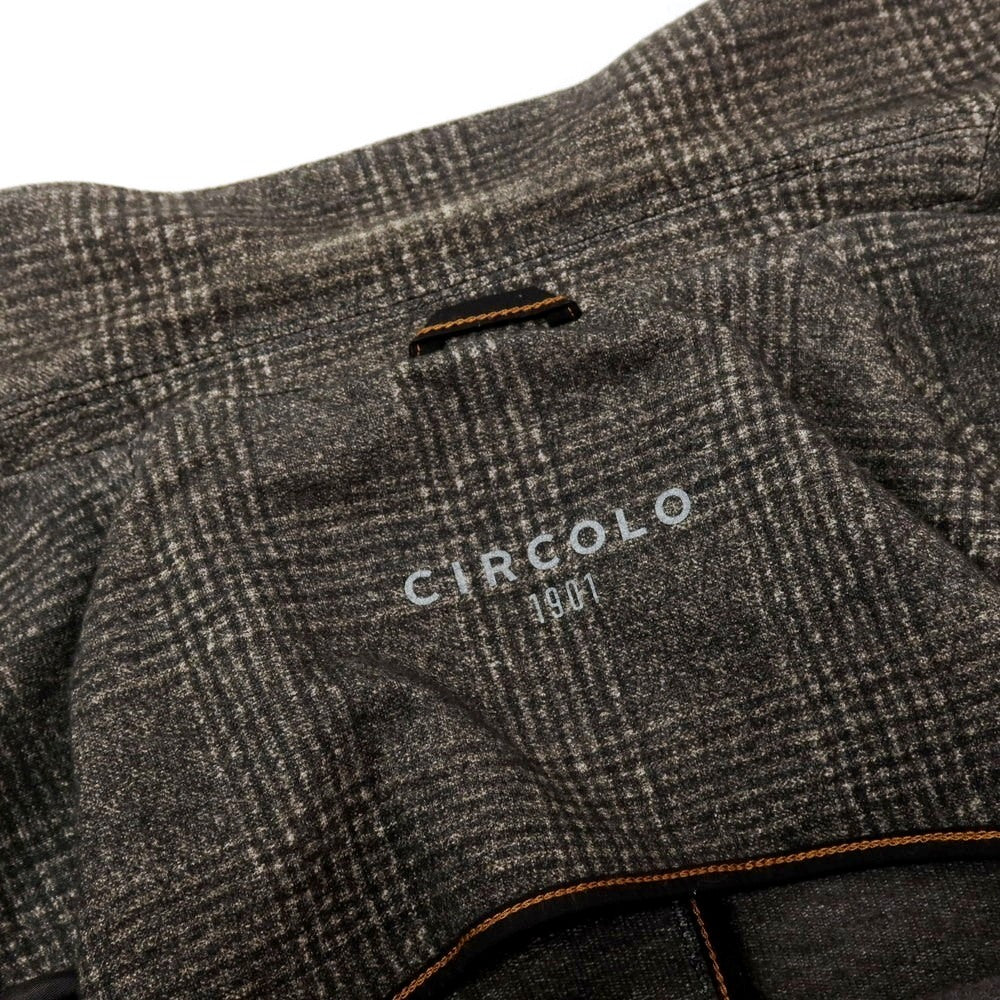 【中古】チルコロ1901 CIRCOLO 1901 コットン ジャージー グレンチェック 2B カジュアルジャケット グレイッシュブラウン【 48 】【 状態ランクC 】【 メンズ 】