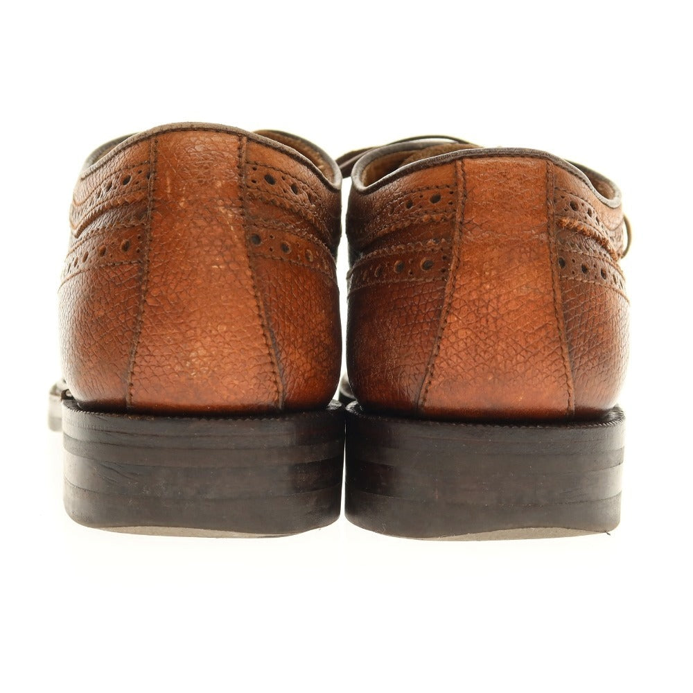 【中古】リーガル REGAL 型押しレザー ロングウイングチップ ドレスシューズ ブラウン【サイズ40】【 状態ランクC 】【 メンズ 】