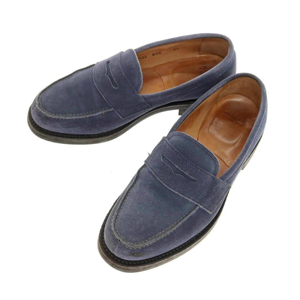 【中古】リーガル REGAL スエード コインローファー ネイビー系【サイズ25】【 状態ランクC 】【 メンズ 】