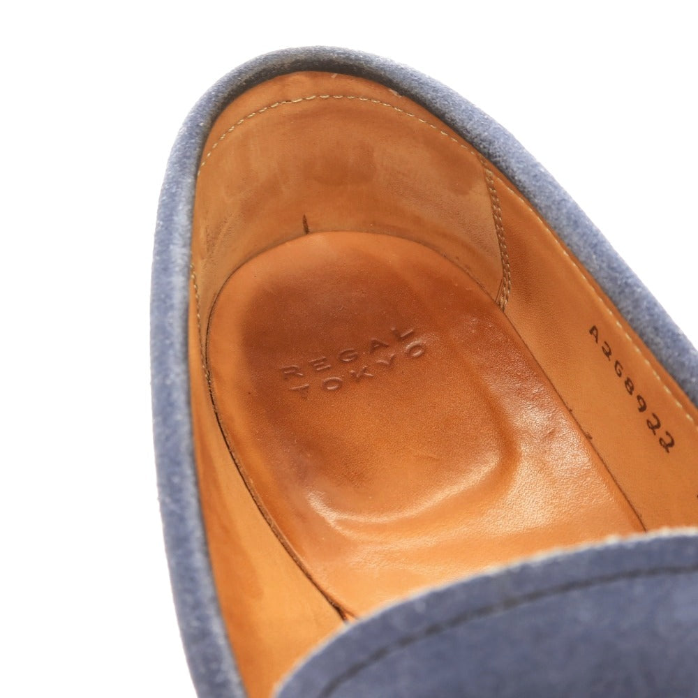 【中古】リーガル REGAL スエード コインローファー ネイビー系【サイズ25】【 状態ランクC 】【 メンズ 】