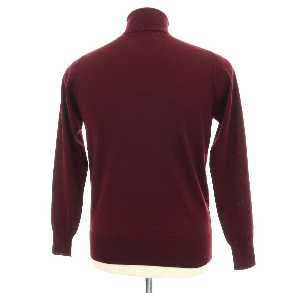 【中古】バーニーズニューヨーク BARNEYS NEWYORK ハイゲージ ウール タートルネック プルオーバーニット ワインレッド【サイズM】【 状態ランクC 】【 メンズ 】