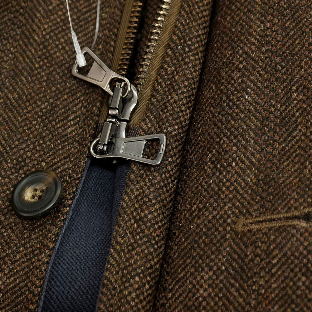 【中古】クリサリス CHRYSALIS ウール ヘリンボーン 中綿入り ハンティングジャケット ブラウン【サイズS】【 状態ランクB 】【 メンズ 】