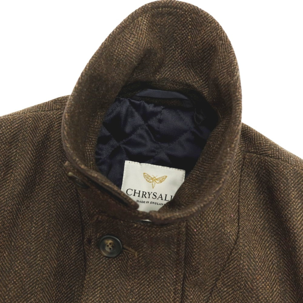 【中古】クリサリス CHRYSALIS ウール ヘリンボーン 中綿入り ハンティングジャケット ブラウン【サイズS】【 状態ランクB 】【 メンズ 】