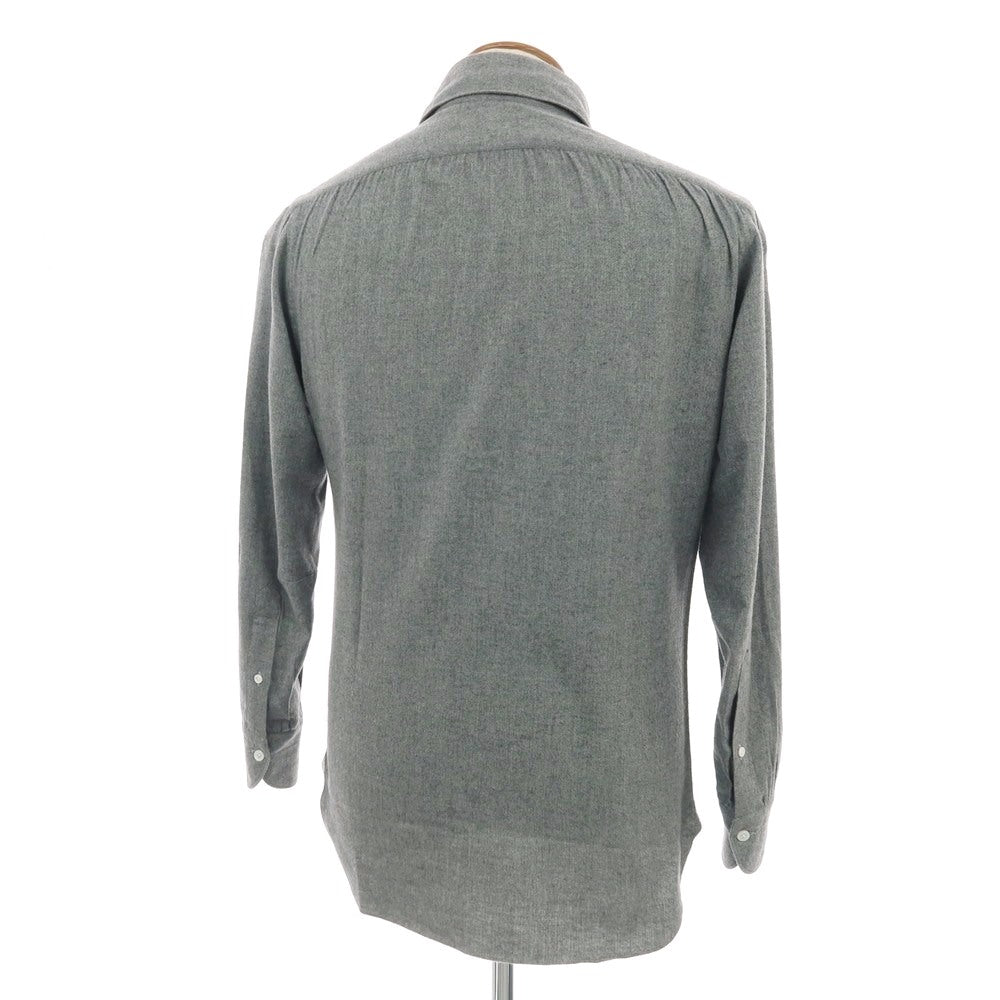 【中古】エレント リングヂャケット elento RING JACKET コットン ヘリンボーン織り カッタウェイ カジュアルシャツ グレー【サイズM】【 状態ランクB 】【 メンズ 】