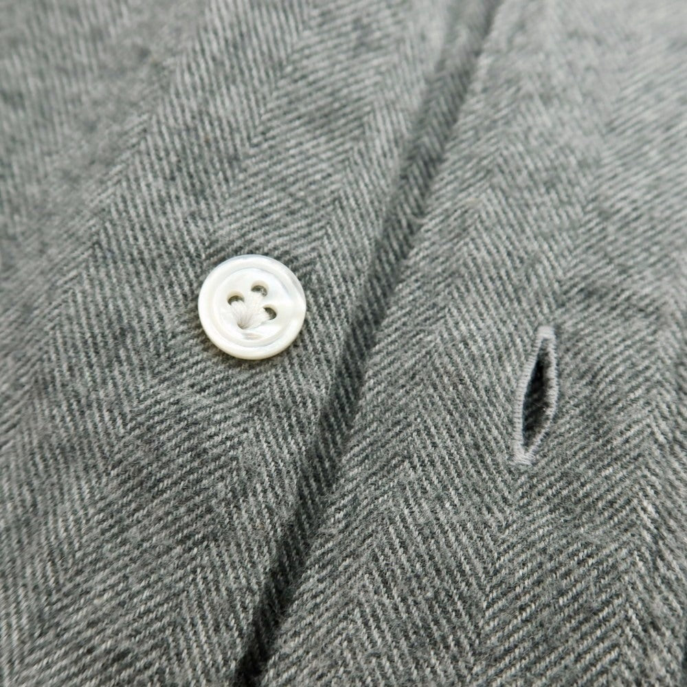 【中古】エレント リングヂャケット elento RING JACKET コットン ヘリンボーン織り カッタウェイ カジュアルシャツ グレー【サイズM】【 状態ランクB 】【 メンズ 】